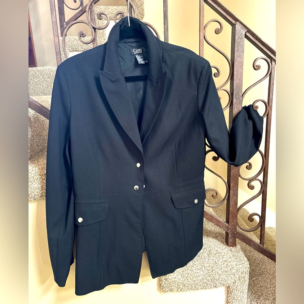 Cami International Blazer Black W/Silver Snaps Classic Capsule XMinimal Sz 18